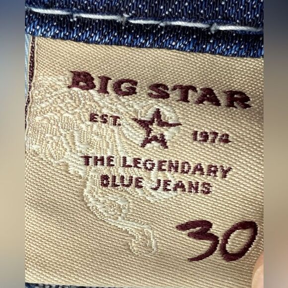 •	Big Star Liv Capri Jeans Women’s 30x23 Blue Stretch Denim EUC - Picture 8 of 15